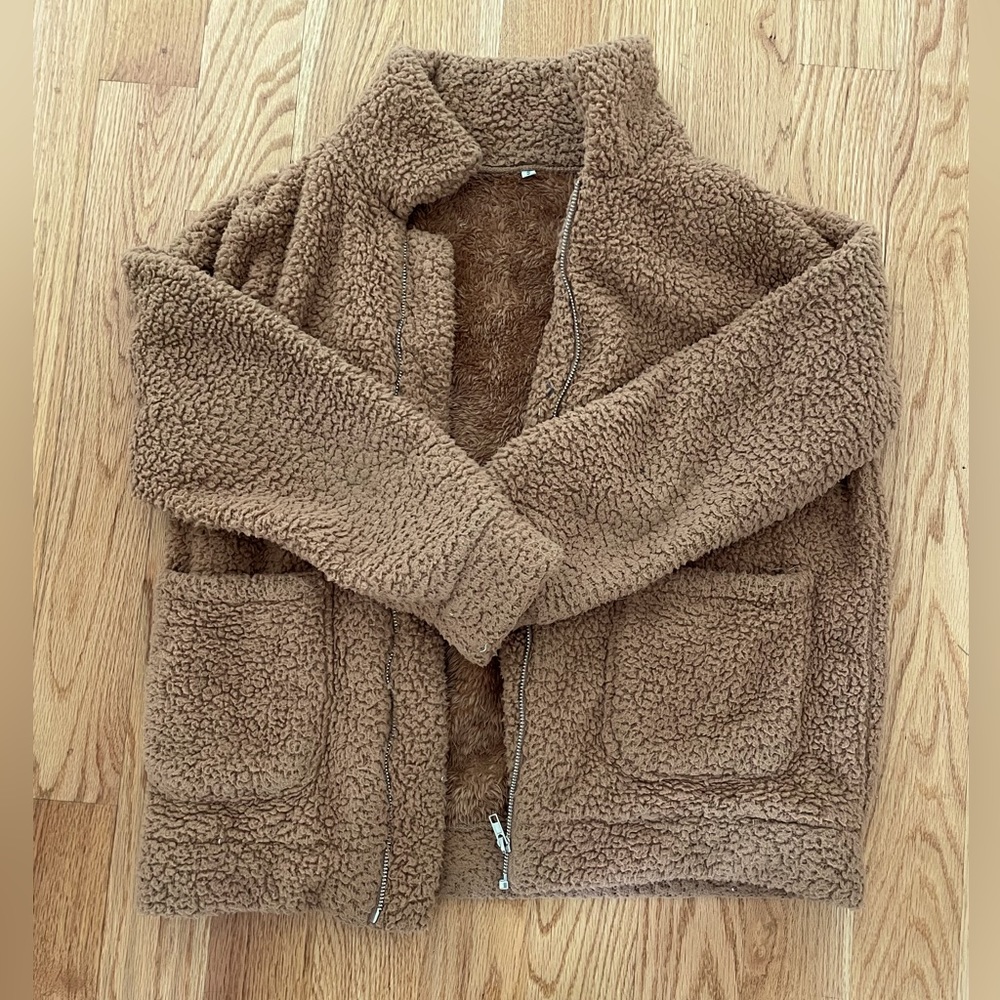 Small Brown Teddy Bear Zip Up Jacket